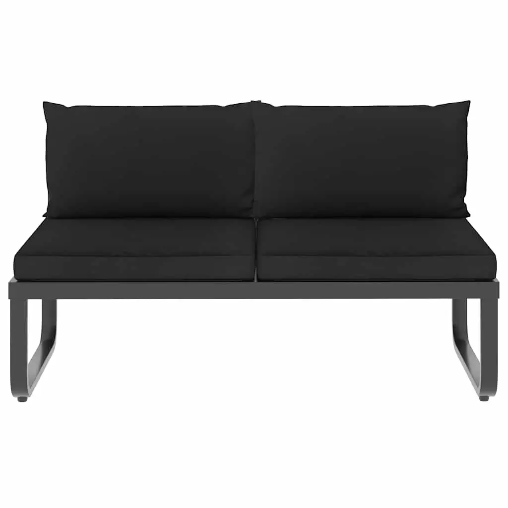 4 Piece Grey Corner Sofa Set for Outdoor Lounge with Seat Back Cushions