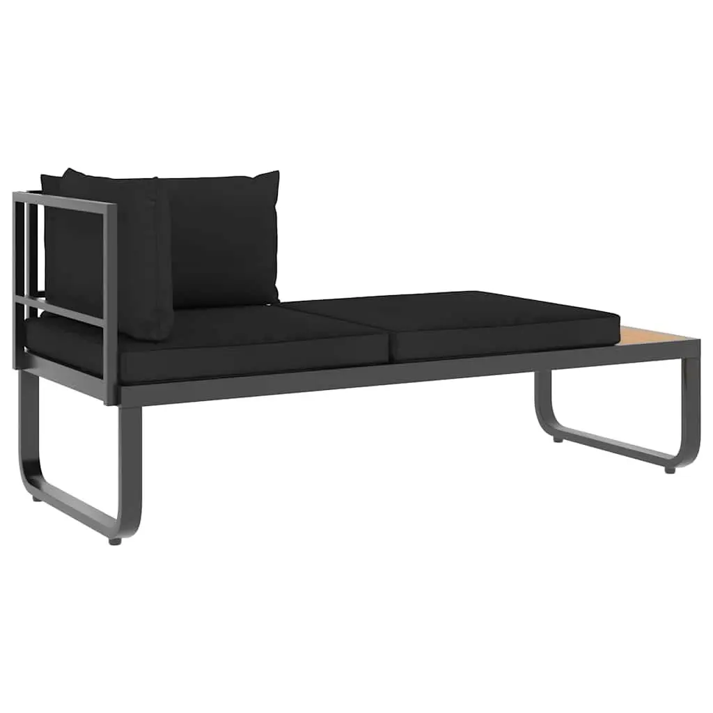 4 Piece Grey Corner Sofa Set for Outdoor Lounge with Seat Back Cushions