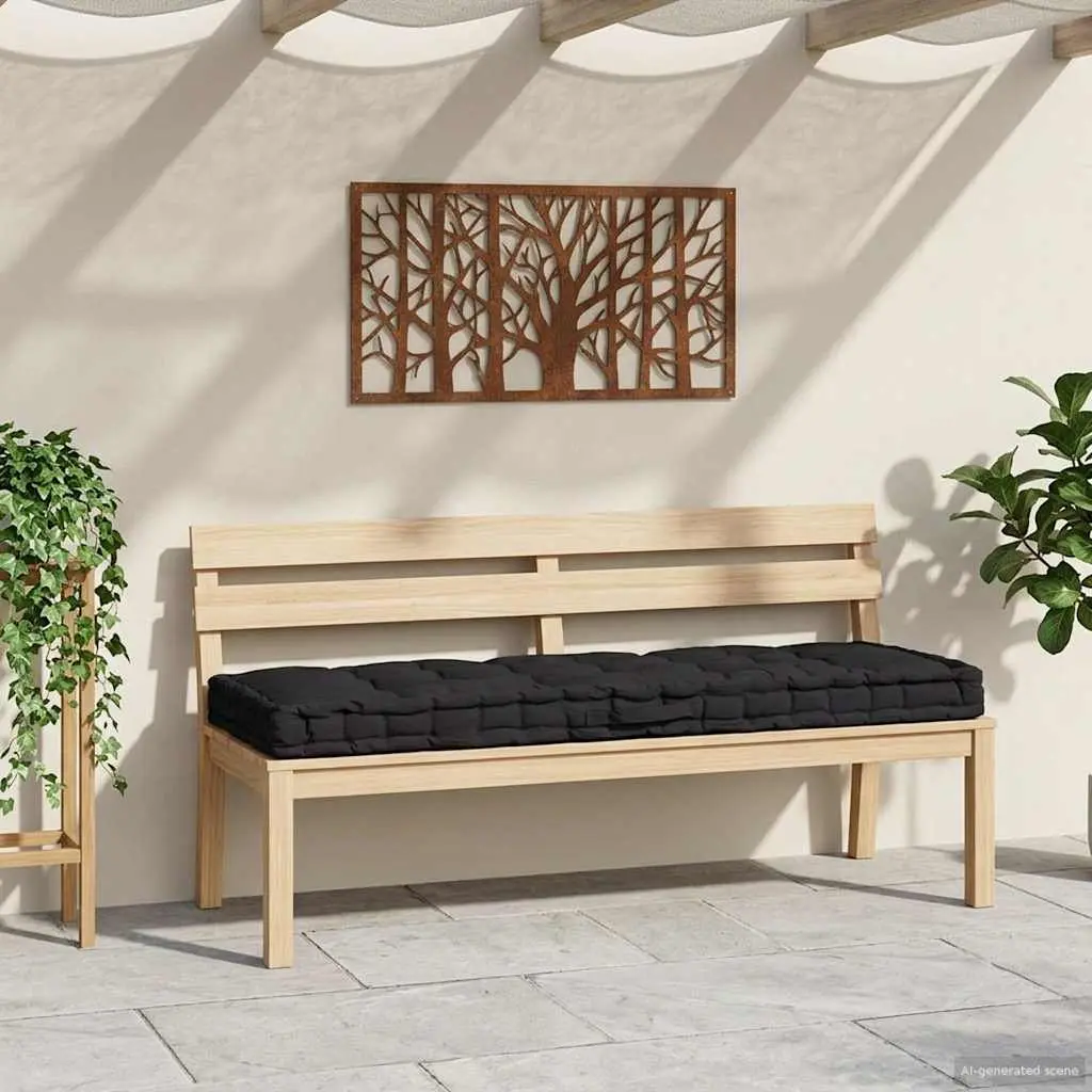 Pallet Floor Cushion Outdoor Garden Patio Sofa Lounger Seat Pad Black 120 x 80 x 10 cm