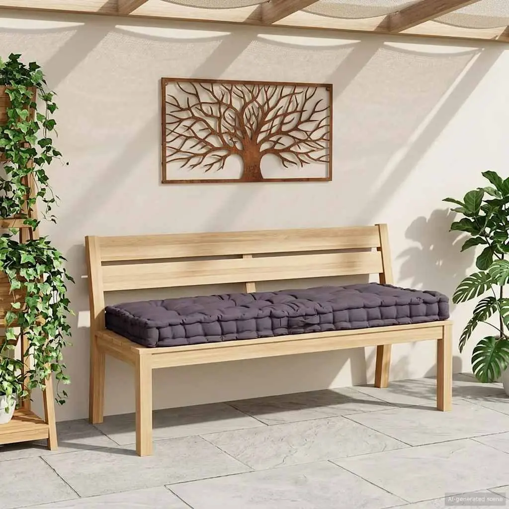 Outdoor Bench Cushion Pad Soft Cotton 120x80x10cm Thick Padding Anthracite