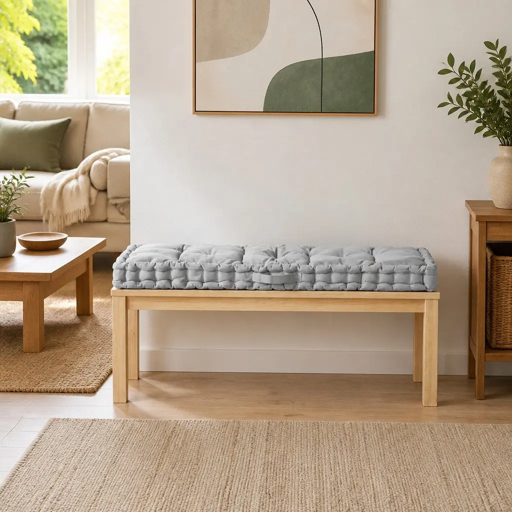 Grey Cotton Pallet Floor Cushion
