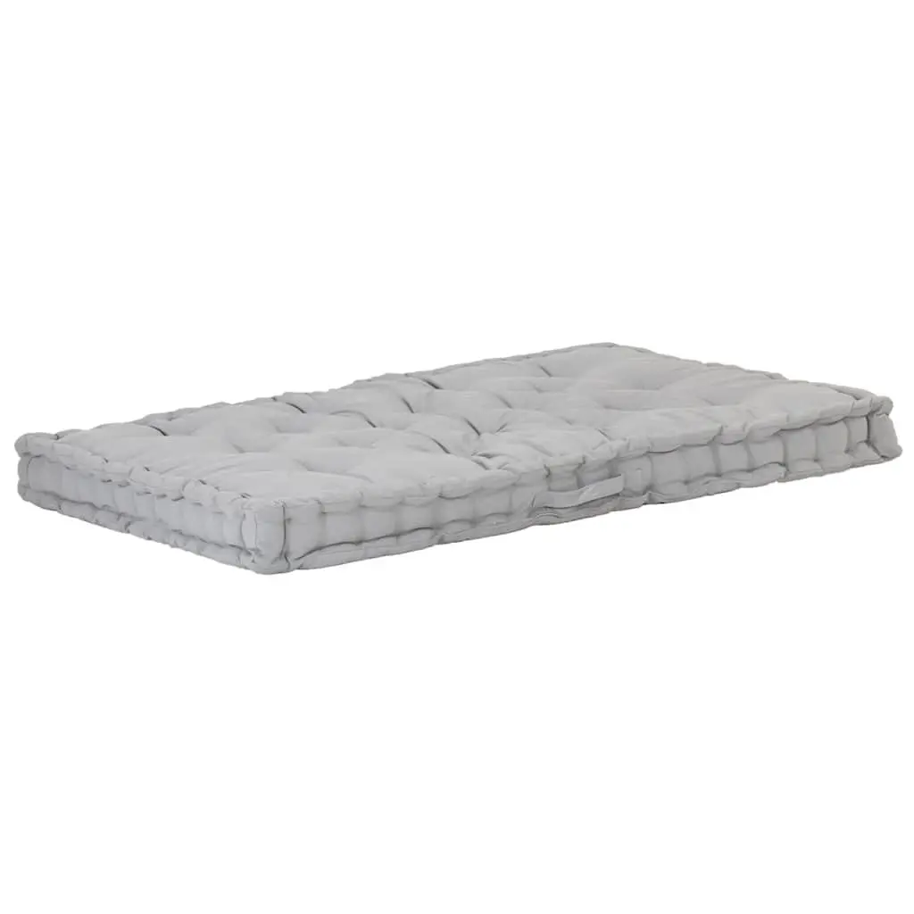 Pallet Floor Cushion Grey Cotton Outdoor Indoor 120 x 80 x 10 cm