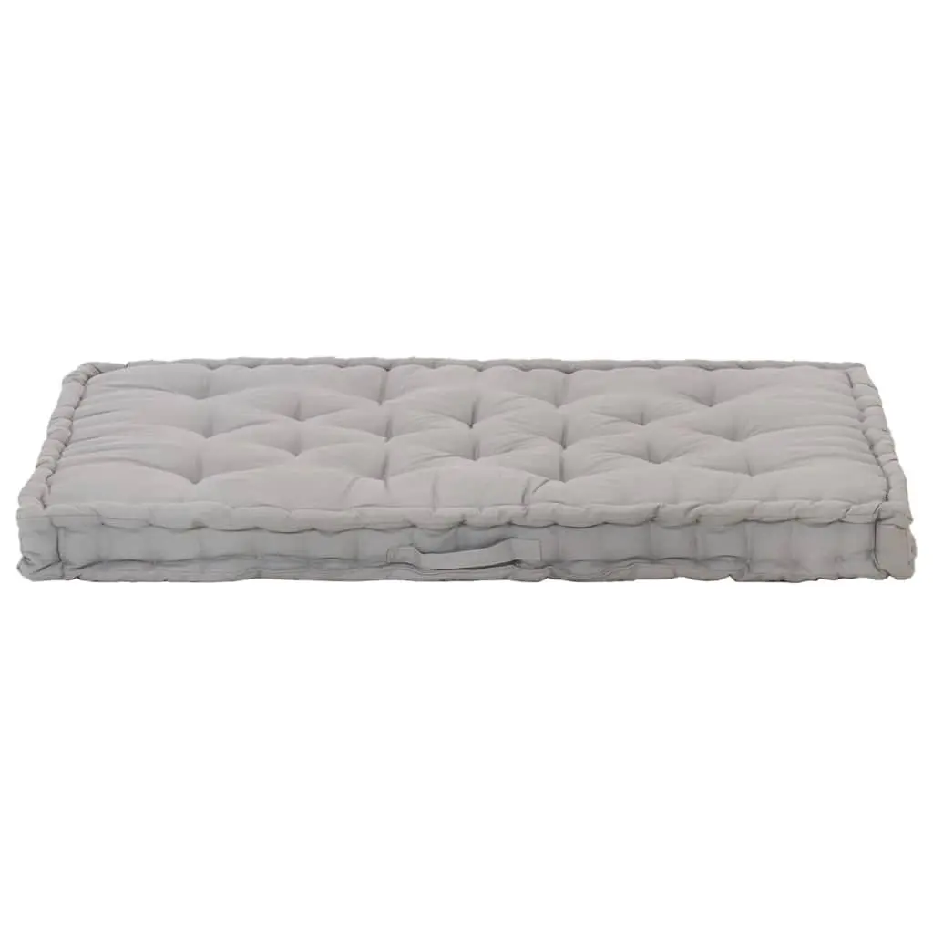 Pallet Floor Cushion Grey Cotton Outdoor Indoor 120 x 80 x 10 cm