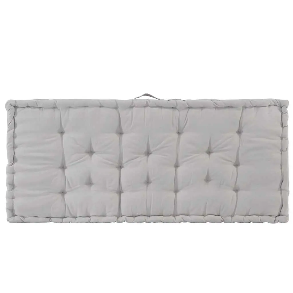 Pallet Floor Cushion Grey Cotton Outdoor Indoor 120 x 80 x 10 cm