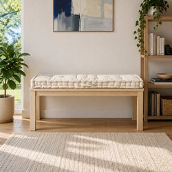 Pallet Cushion 120x40x7 cm Beige Cotton for Seating