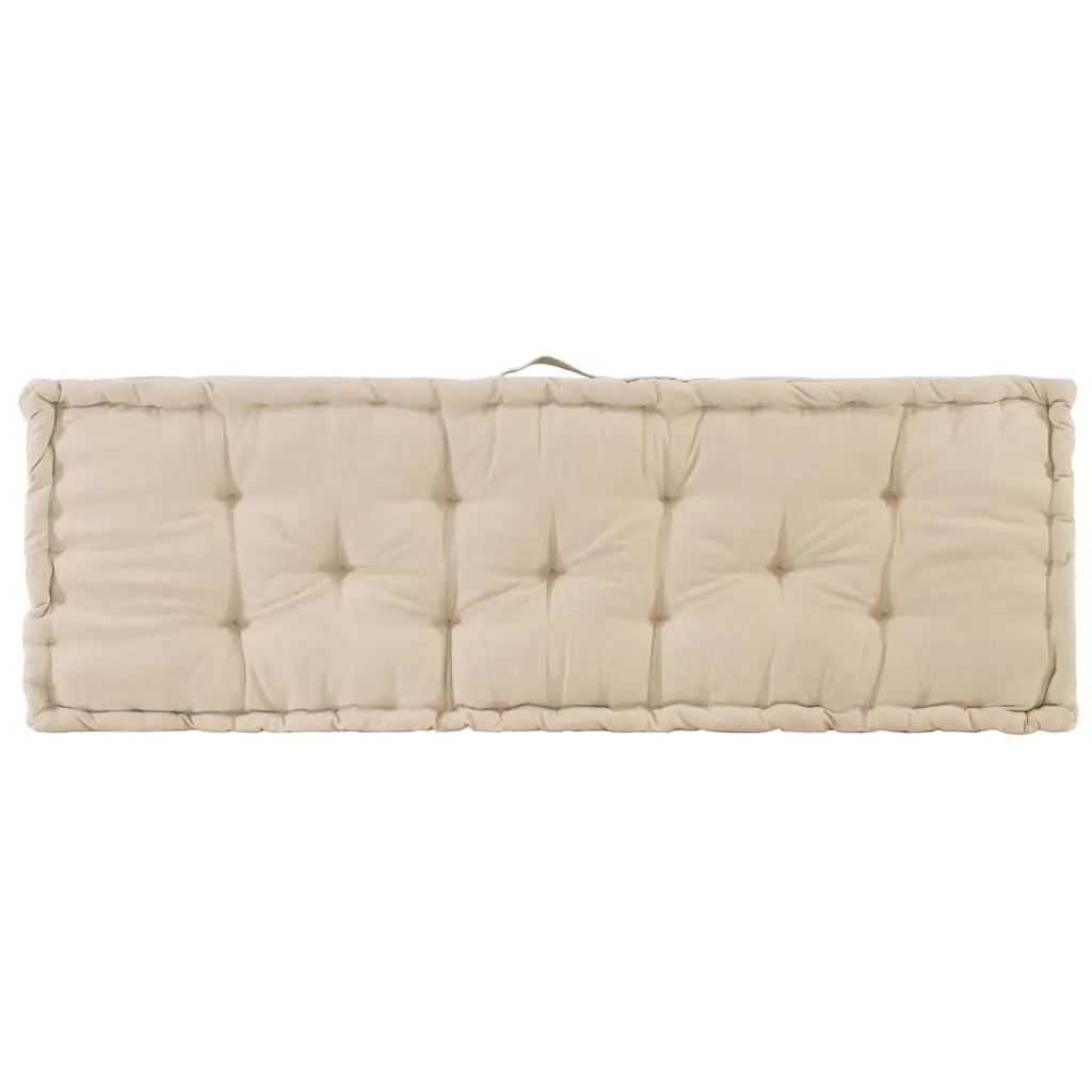 Pallet Floor Cushion Beige 120x40x7 cm Cotton Outdoor Indoor