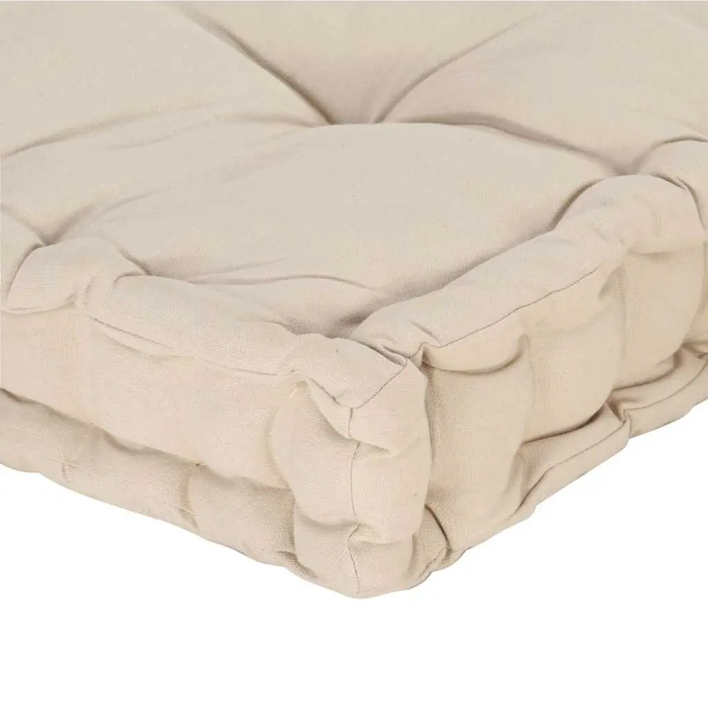 Pallet Floor Cushion Beige 120x40x7 cm Cotton Outdoor Indoor