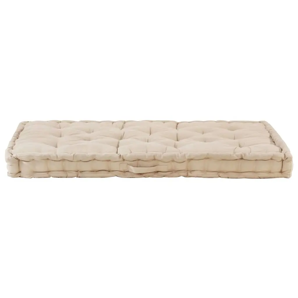 Pallet Floor Cushion Beige Cotton Outdoor Garden Bench Seat Pad 120x80x10cm