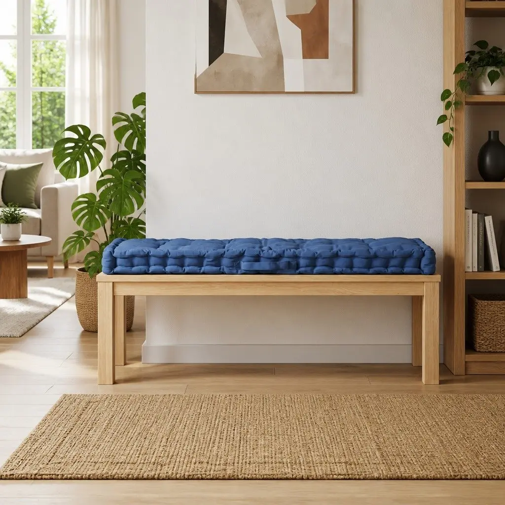 Light Blue Pallet Cushion, 120 x 40 x 7 cm