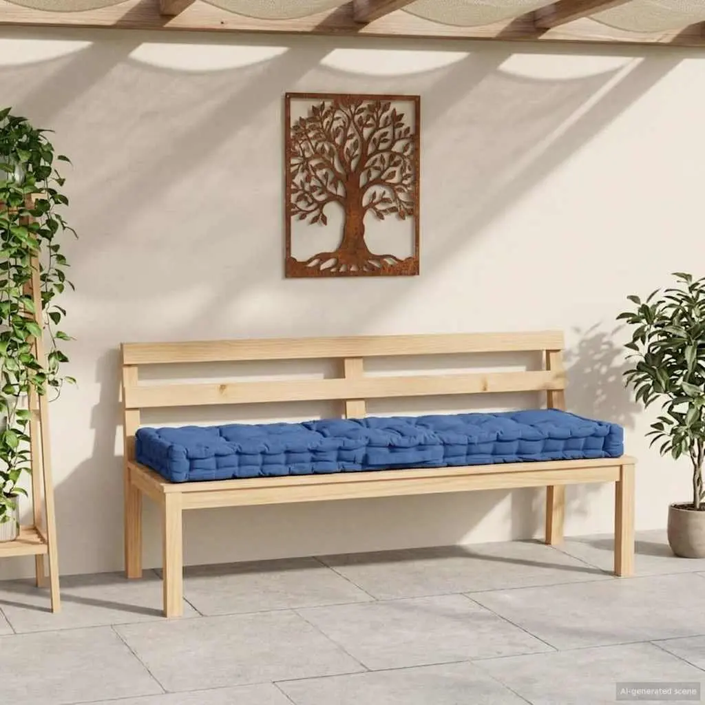 Light Blue Pallet Cushion, 120 x 40 x 7 cm