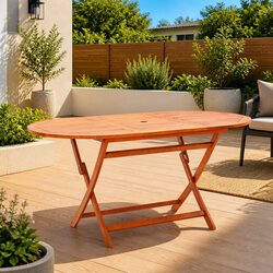 Folding Garden Table 160x85x74cm Solid Eucalyptus