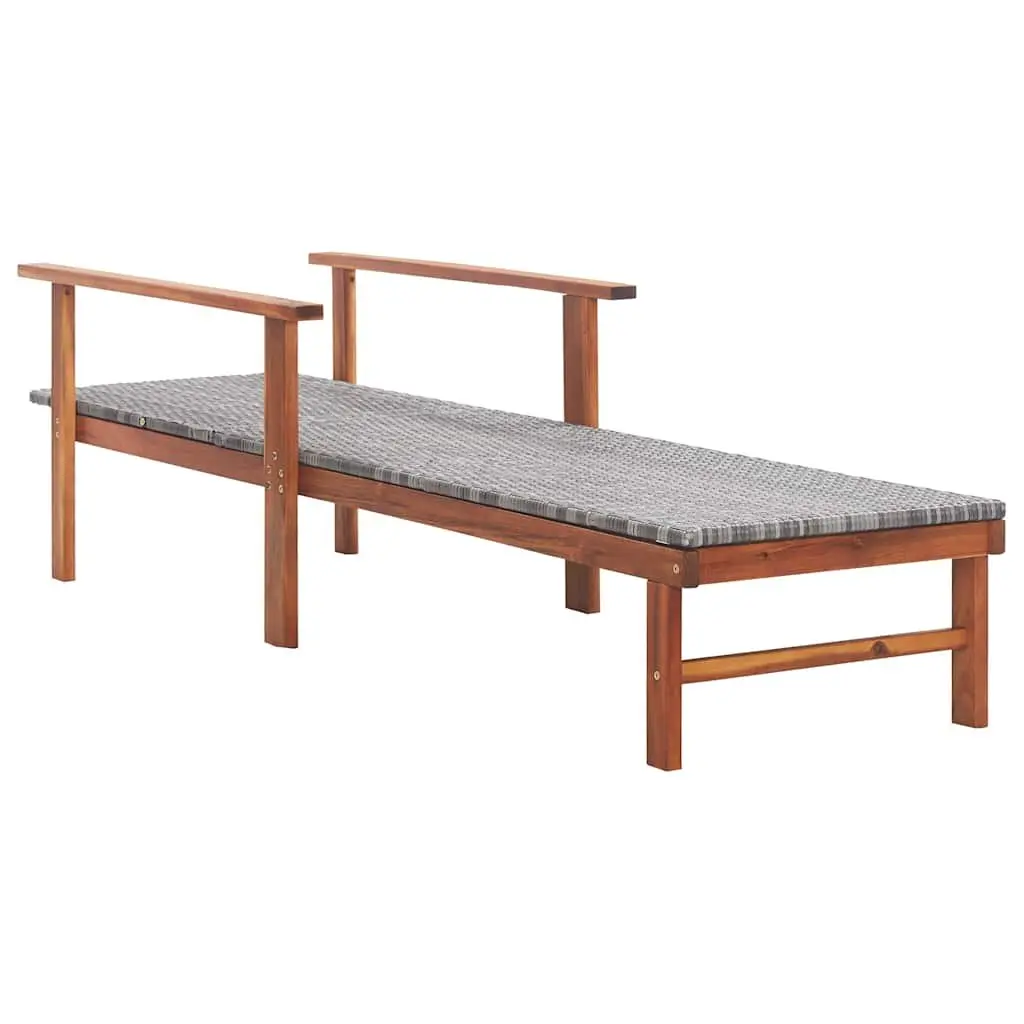 Sun Lounger Outdoor Garden Patio Grey Reclining Chair