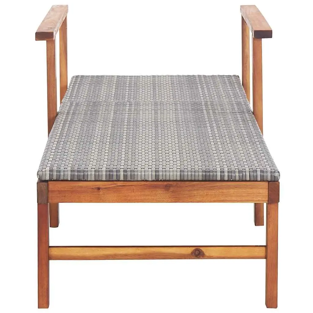 Sun Lounger Outdoor Garden Patio Grey Reclining Chair
