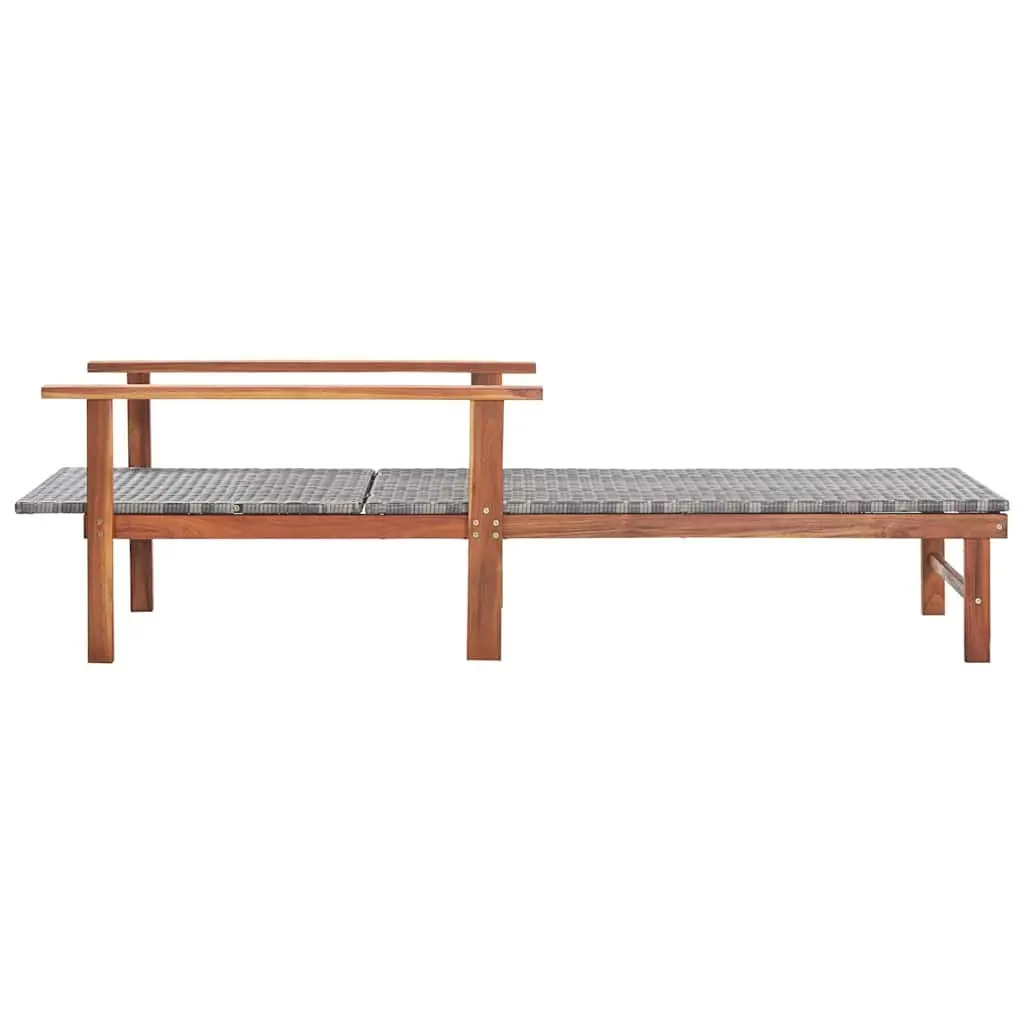 Sun Lounger Outdoor Garden Patio Grey Reclining Chair