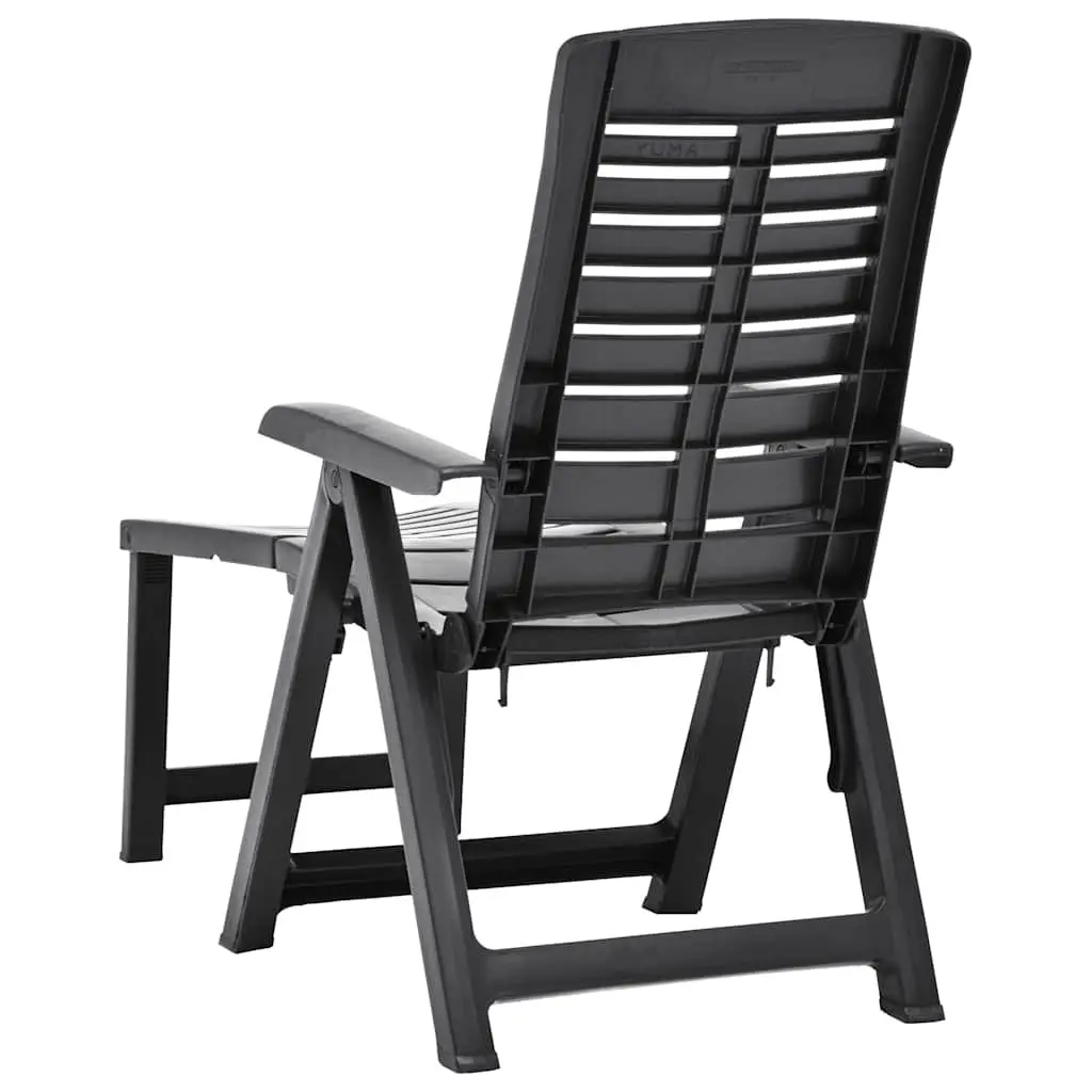 Folding Sun Lounger Outdoor Garden Patio Lounging Chair Anthracite Portable
