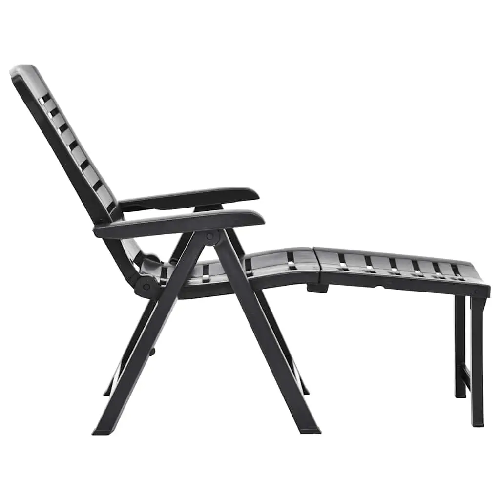 Folding Sun Lounger Outdoor Garden Patio Lounging Chair Anthracite Portable