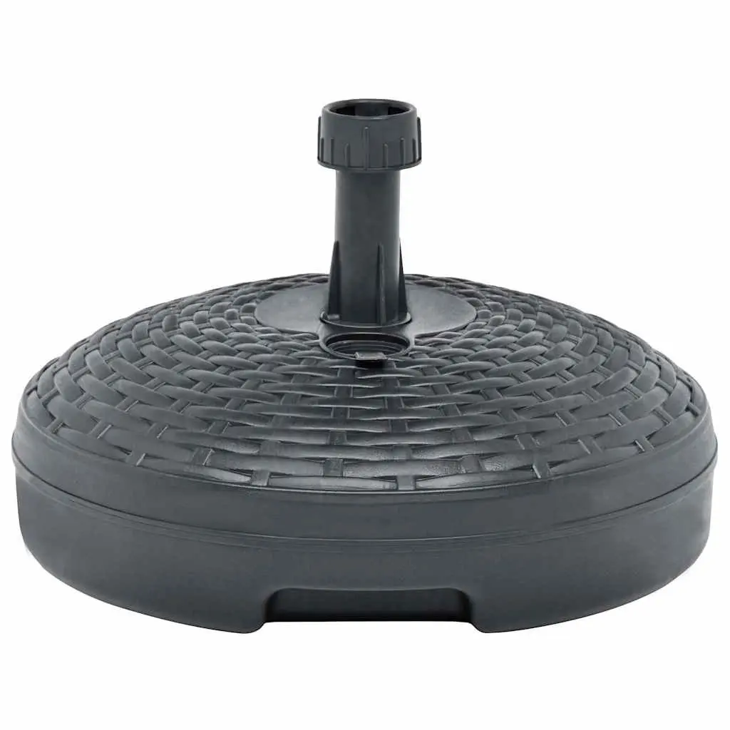 Umbrella Base Sand Water Fillable 20L Outdoor Garden Rattan Pattern Anthracite