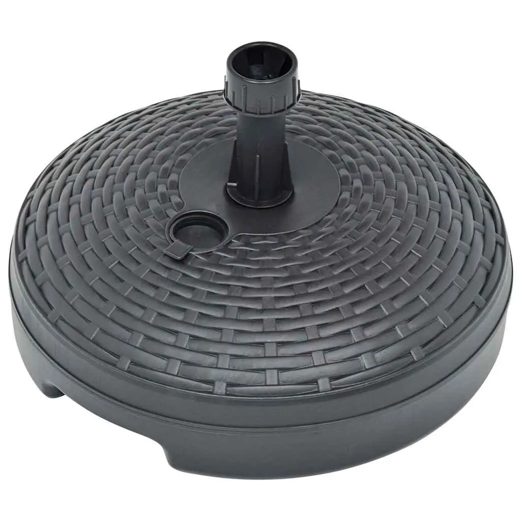 Umbrella Base Sand Water Fillable 20L Outdoor Garden Rattan Pattern Anthracite