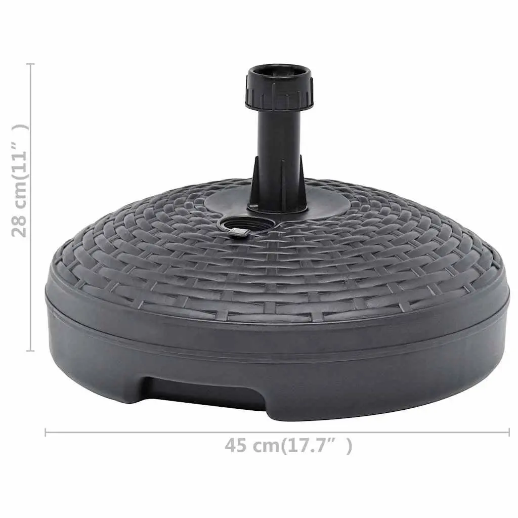 Umbrella Base Sand Water Fillable 20L Outdoor Garden Rattan Pattern Anthracite