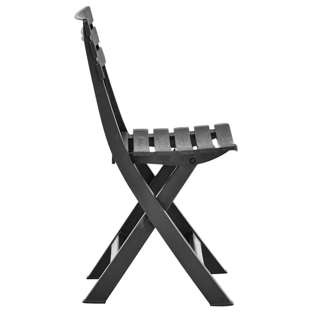 Outdoor Folding Garden Chairs 2 pcs Weather Resistant Plastic Patio Seating