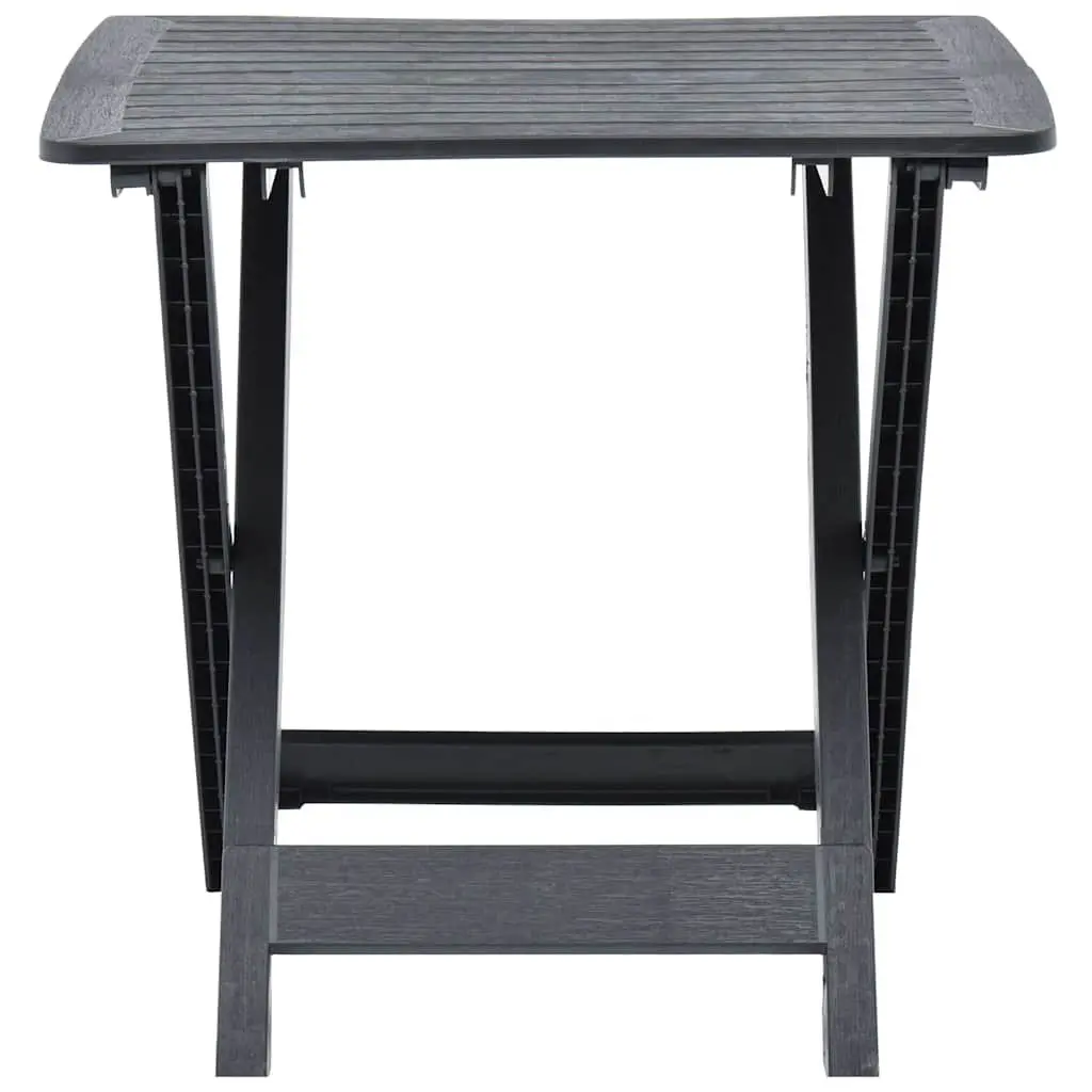 Folding Garden Table Anthracite Outdoor Patio Furniture Slatted Design Space