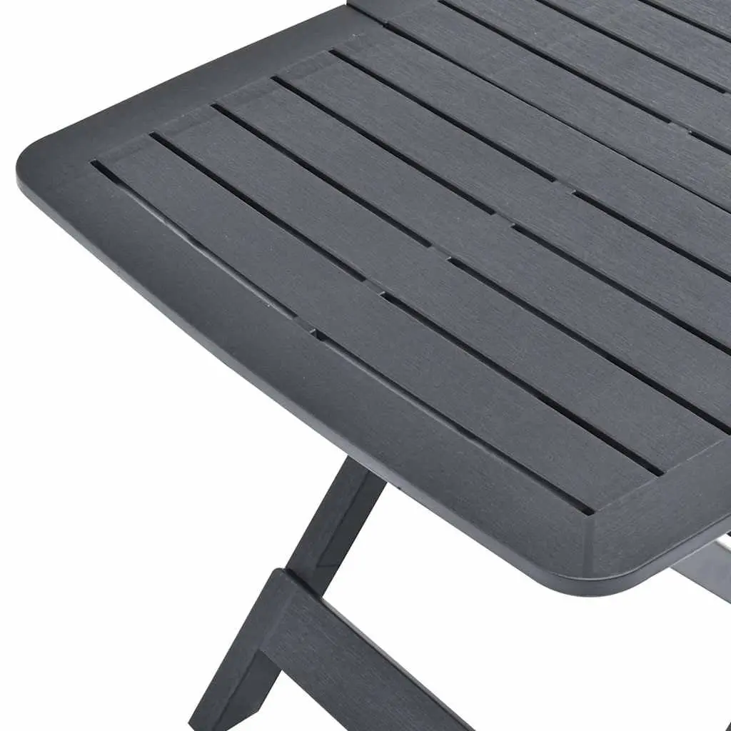 Folding Garden Table Anthracite Outdoor Patio Furniture Slatted Design Space