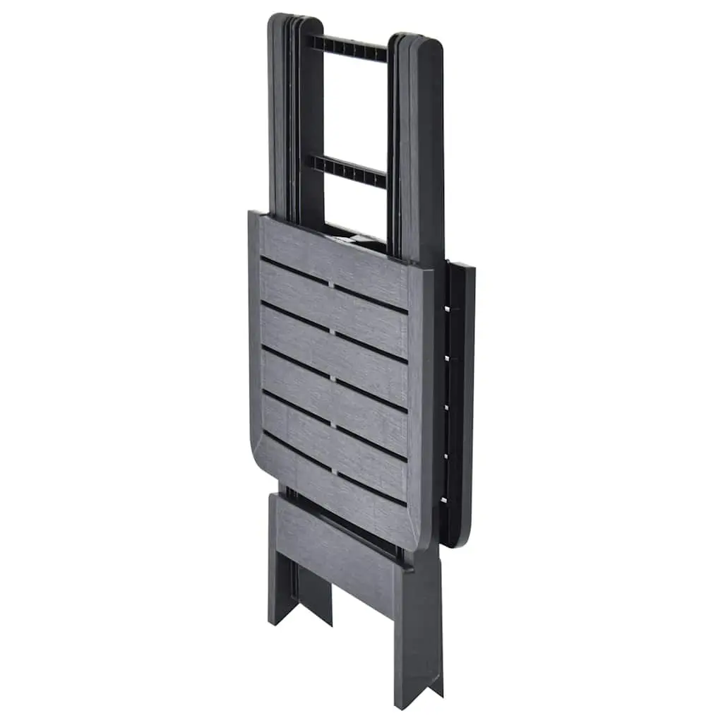 Folding Garden Table Anthracite Outdoor Patio Furniture Slatted Design Space