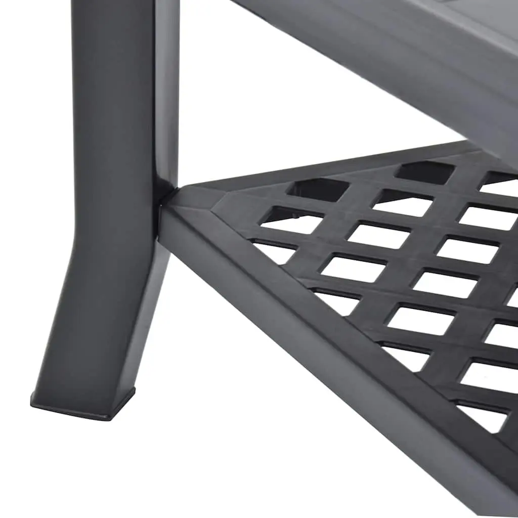 Coffee Table Anthracite Outdoor Plastic Storage Shelf Lightweight Easy Move