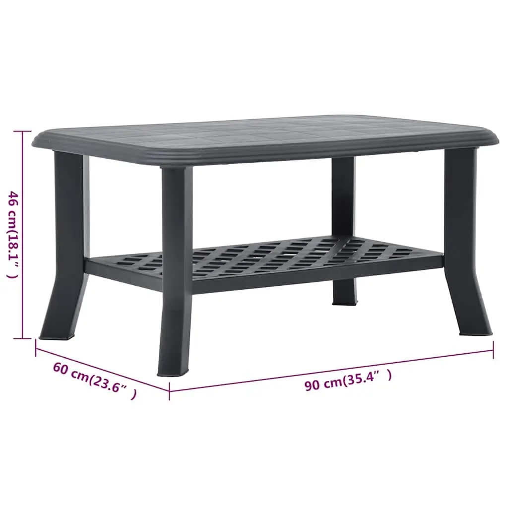 Coffee Table Anthracite Outdoor Plastic Storage Shelf Lightweight Easy Move