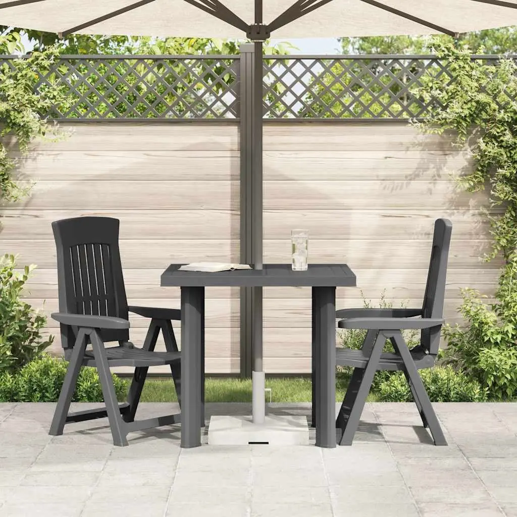 Garden Table Outdoor Dining Anthracite 80 x 75 x 72 cm Lightweight Plastic