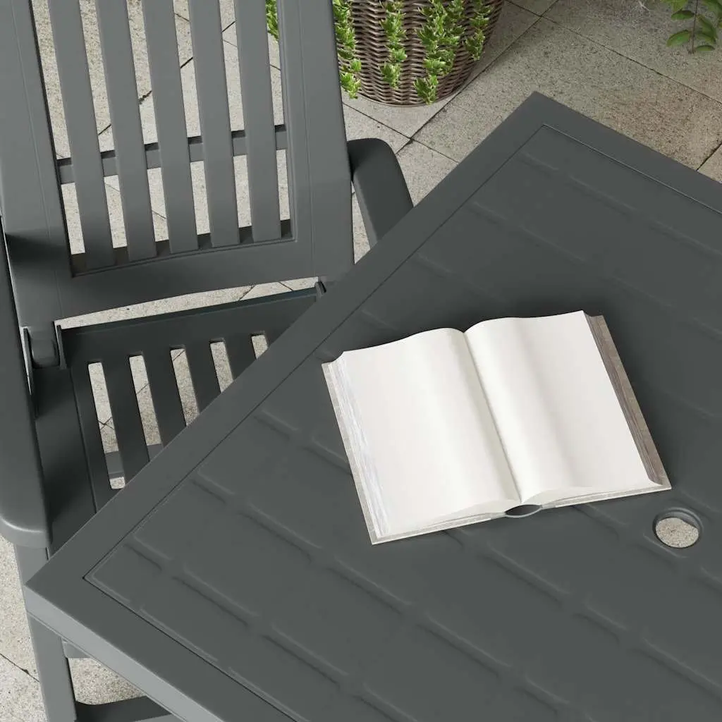 Garden Table Outdoor Dining Anthracite 80 x 75 x 72 cm Lightweight Plastic