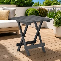 Compact Folding Garden Table: Anthracite, 45 x 43 x 50 cm