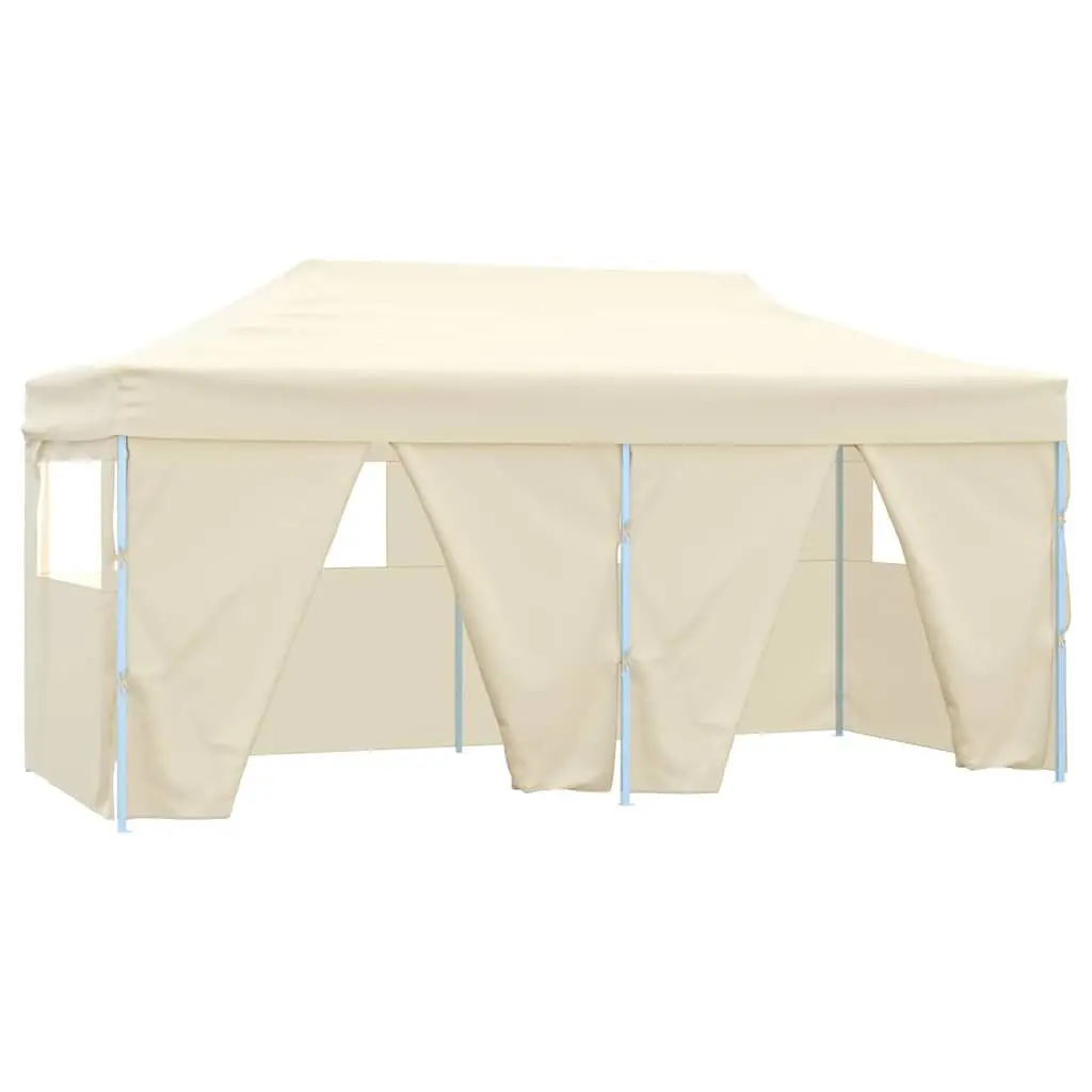 Folding Party Tent Outdoor Use 3x6m Cream with 4 Sidewalls