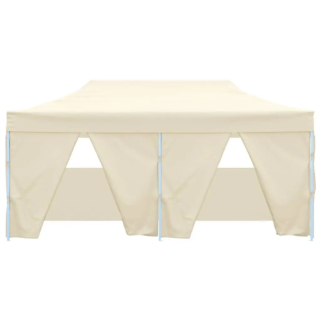 Folding Party Tent Outdoor Use 3x6m Cream with 4 Sidewalls