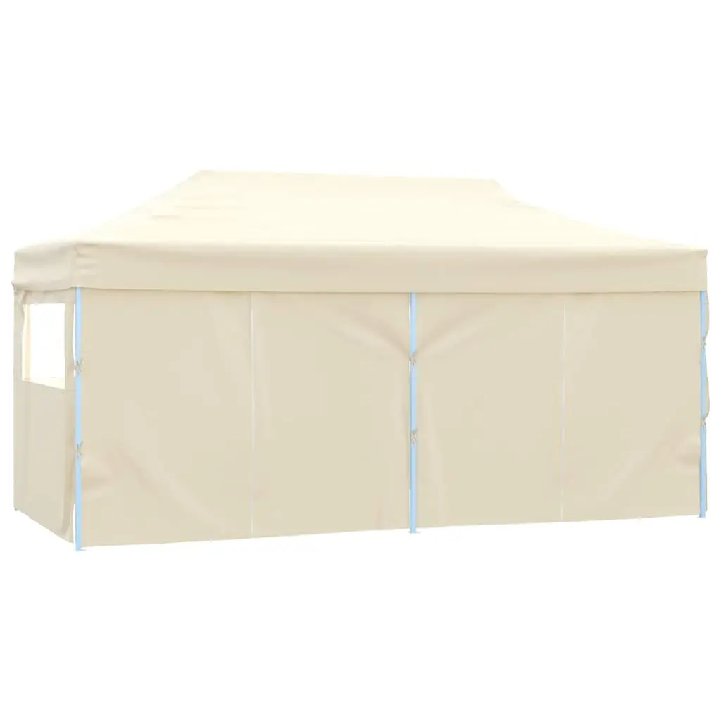 Folding Party Tent Outdoor Use 3x6m Cream with 4 Sidewalls
