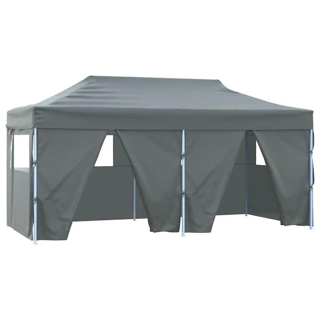 Folding Party Tent Outdoor Use 3x6m with 4 Sidewalls Steel Frame Anthracite
