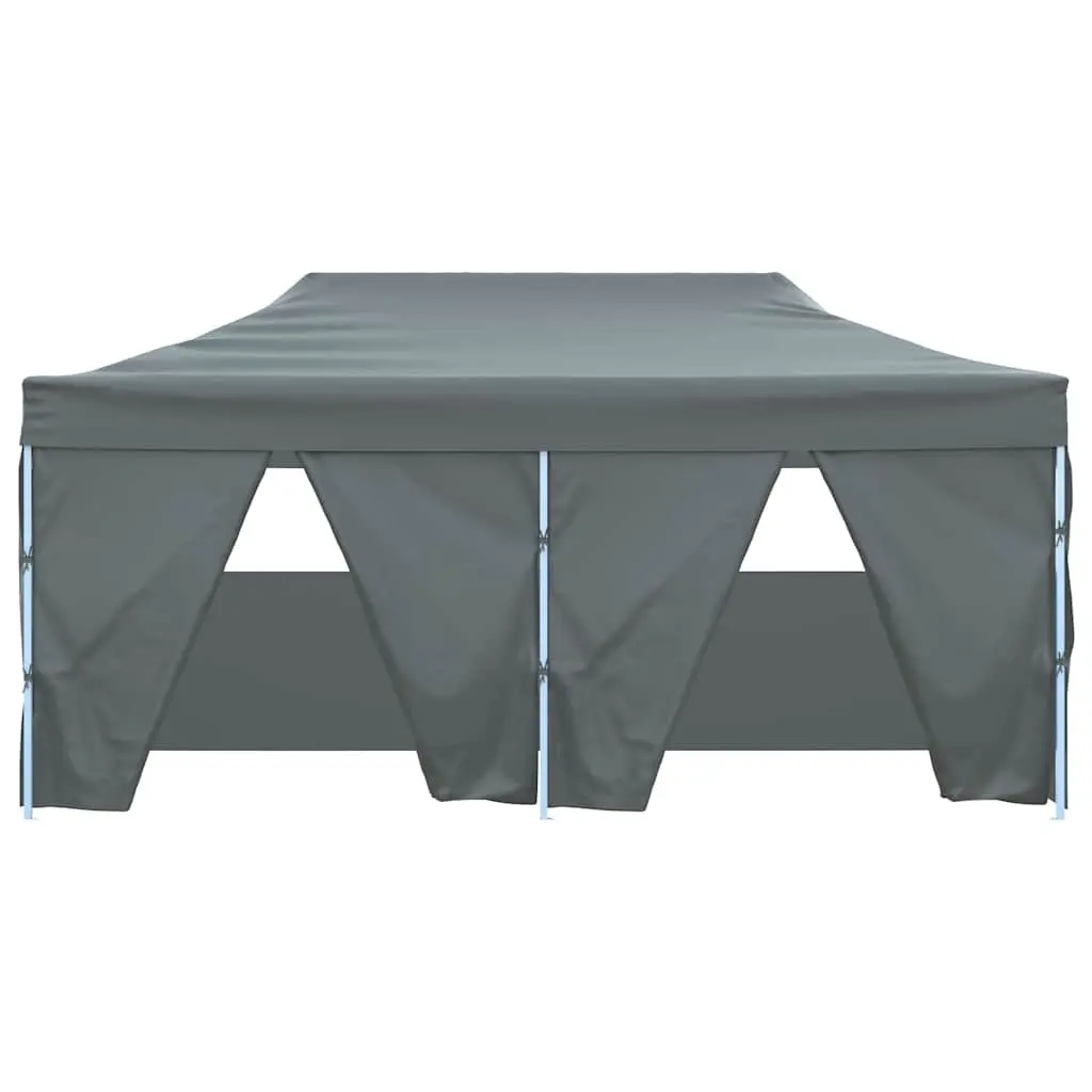 Folding Party Tent Outdoor Use 3x6m with 4 Sidewalls Steel Frame Anthracite