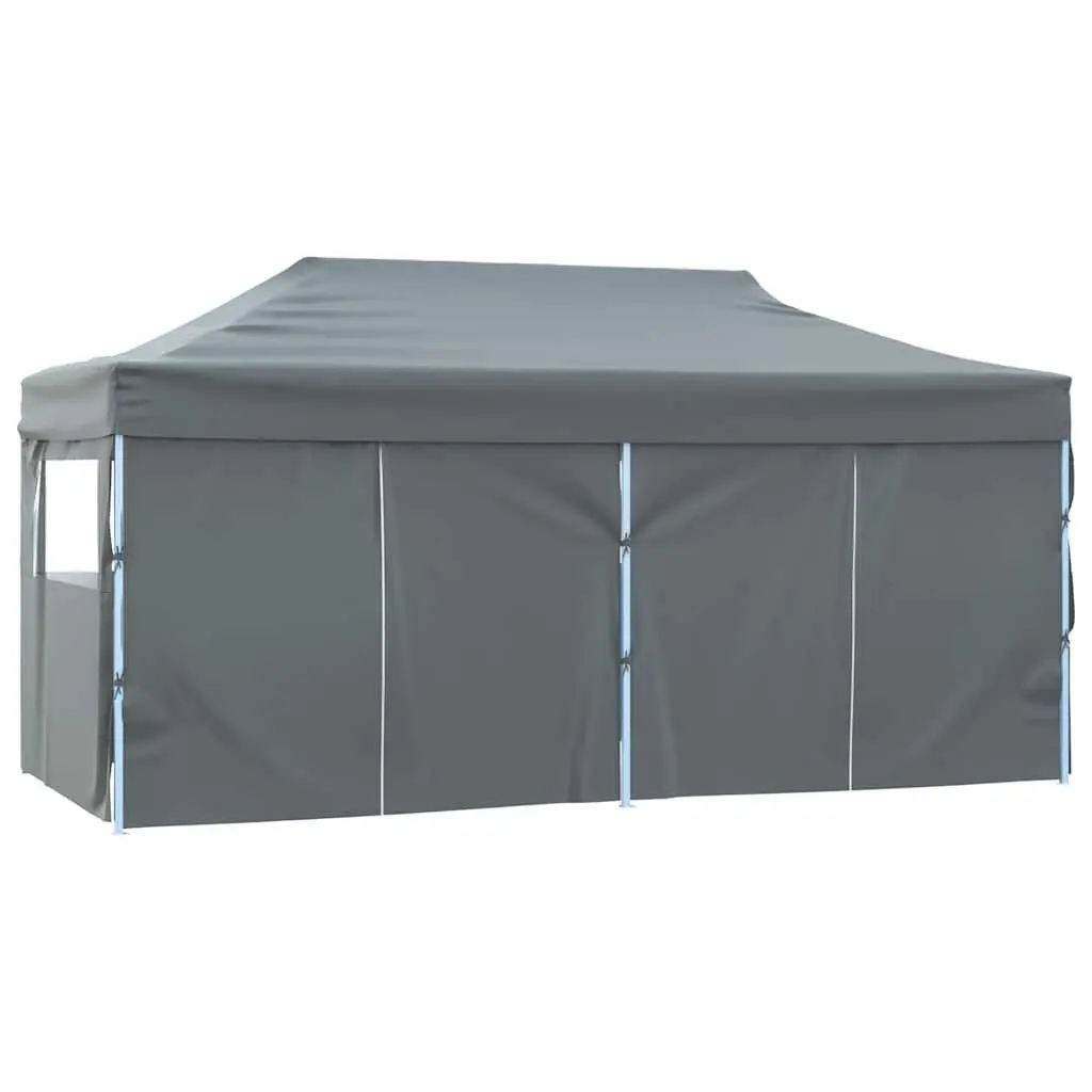 Folding Party Tent Outdoor Use 3x6m with 4 Sidewalls Steel Frame Anthracite