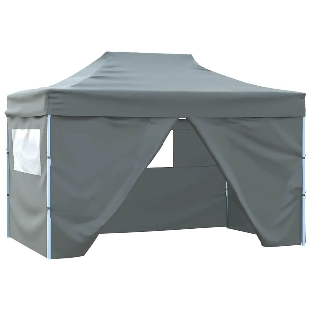 Folding Party Tent 3x4m Outdoor Canopy Marquee 4 Sidewalls Gazebo Steel Frame