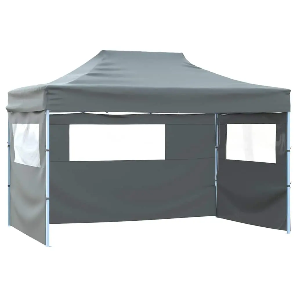 Folding Party Tent 3x4m Outdoor Canopy Marquee 4 Sidewalls Gazebo Steel Frame