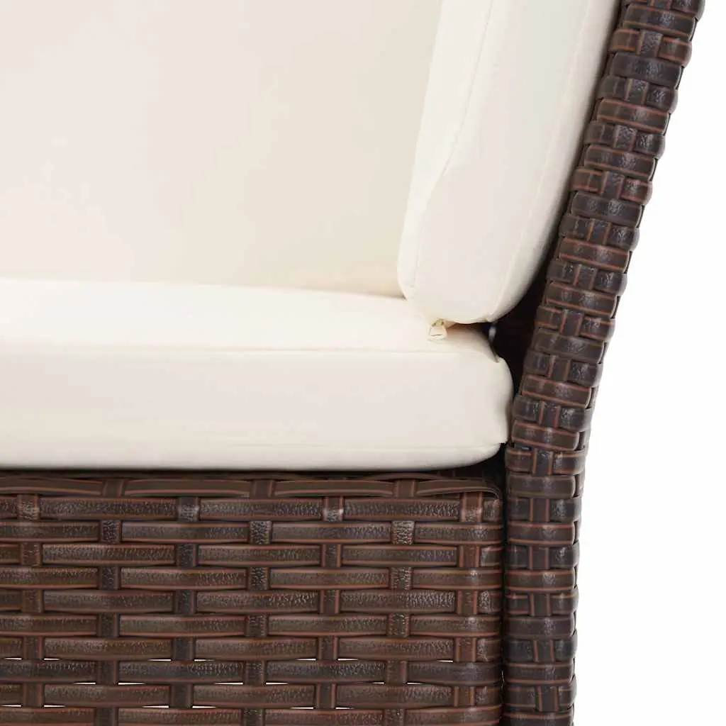 Garden Lounge Set 6 Piece Outdoor Furniture Poly Rattan Brown with Cushions