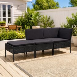 Specifications of the Black Outdoor Lounge Set (3 Pieces)