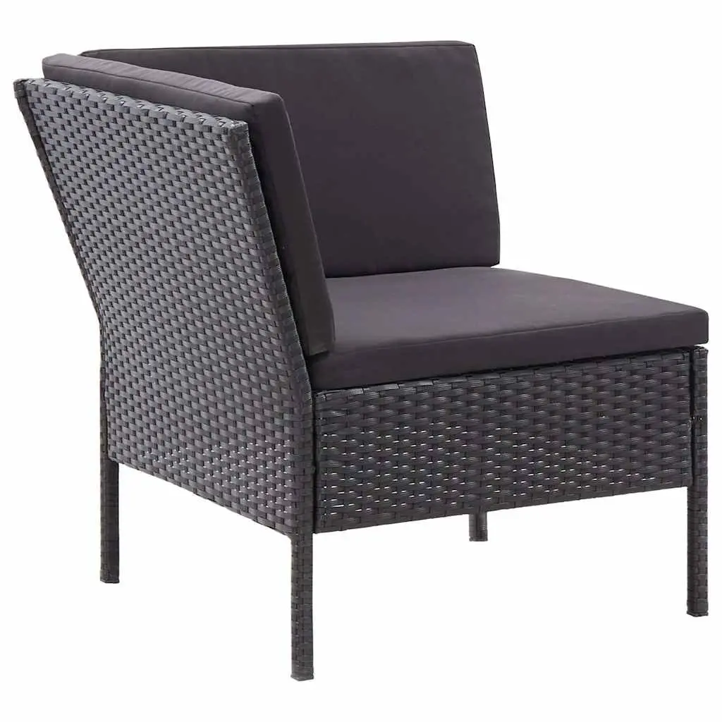 Garden Lounge Set 3 Piece Outdoor Furniture Modular Black