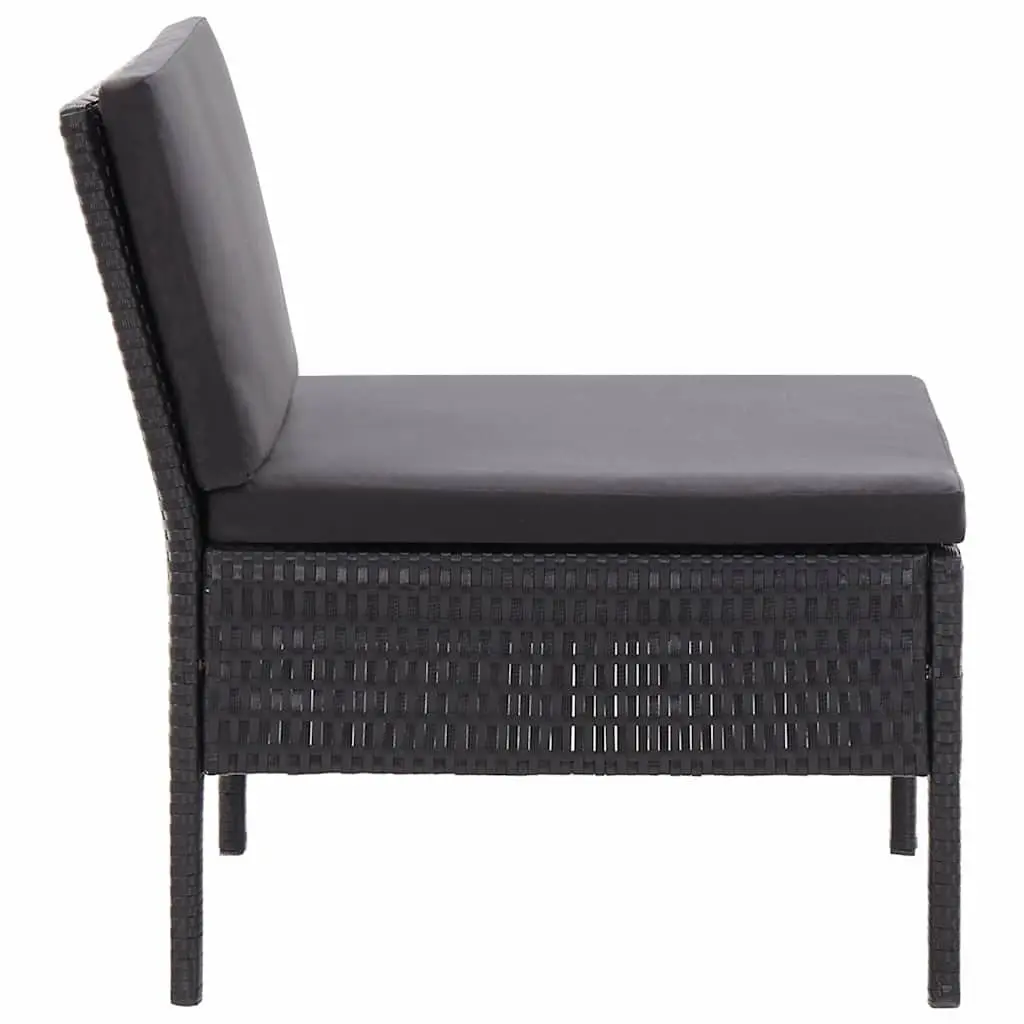 Garden Lounge Set 3 Piece Outdoor Furniture Modular Black