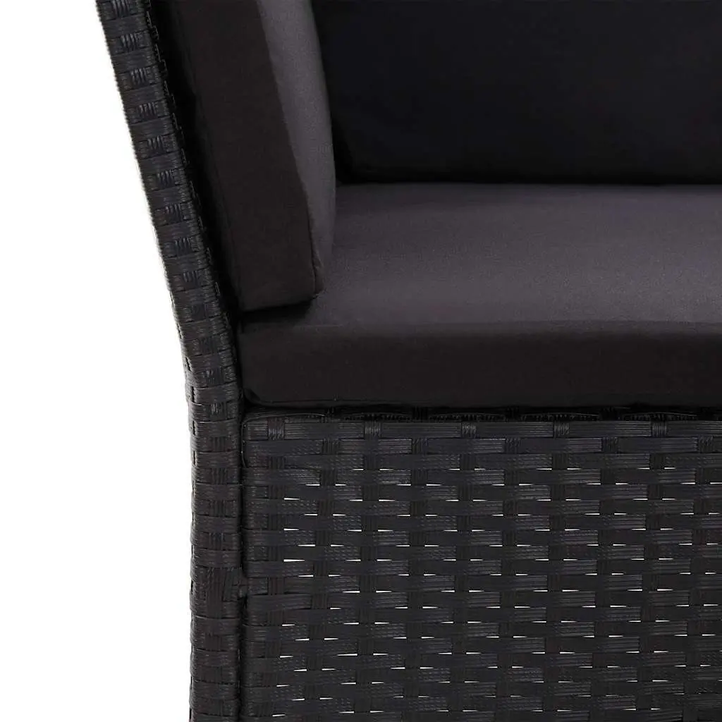 Garden Lounge Set 3 Piece Outdoor Furniture Modular Black