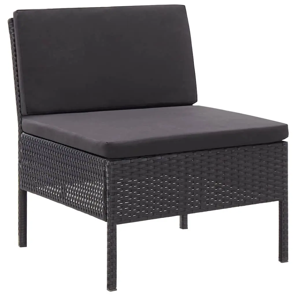 Garden Lounge Set 3 Piece Outdoor Furniture Modular Black