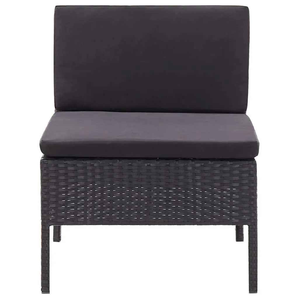 Garden Lounge Set 3 Piece Outdoor Furniture Modular Black