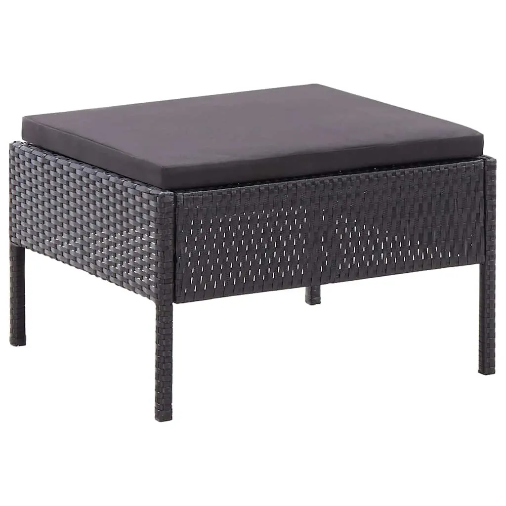 Garden Lounge Set 3 Piece Outdoor Furniture Modular Black