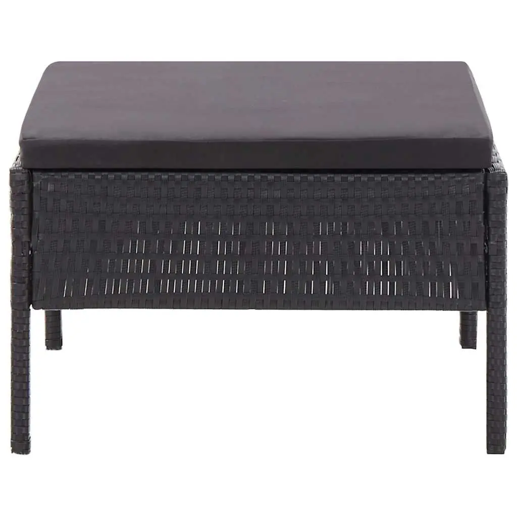 Garden Lounge Set 3 Piece Outdoor Furniture Modular Black