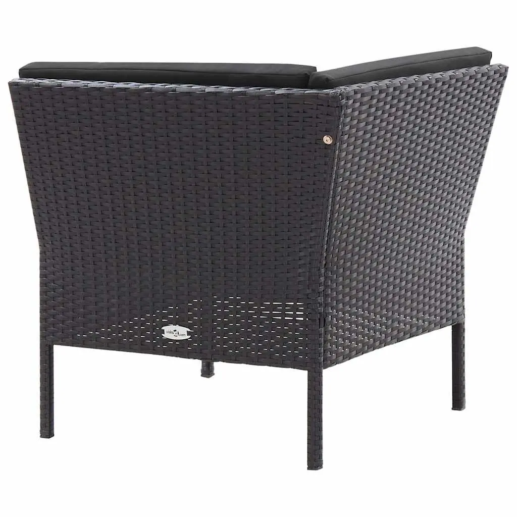 Garden Lounge Set 3 Piece Outdoor Furniture Modular Black